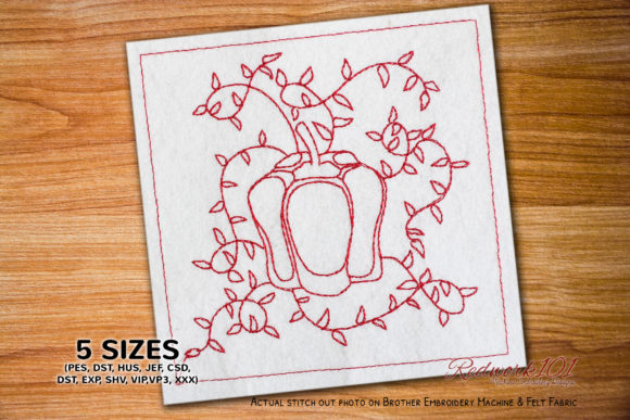 Bell Pepper with Plant Redwork: A Design Review