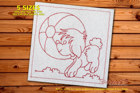 Dog Chasing a Ball Redwork: A Designer's Review