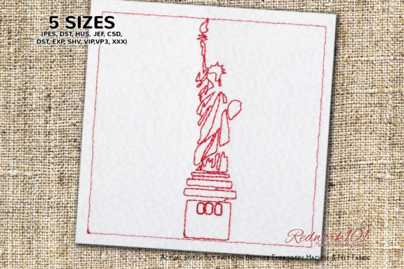 Statue of Liberty, New York Redwork Design Review