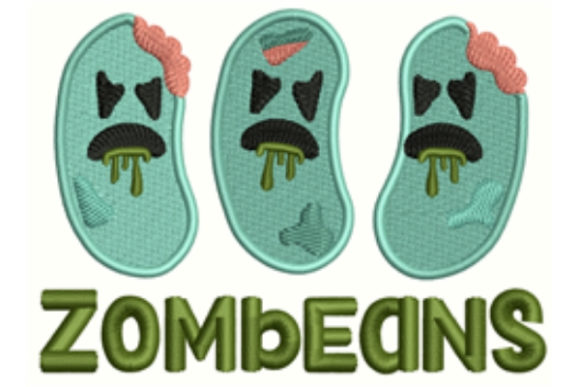 Zombeans: A Designer's Review of This Halloween Embroidery Design